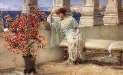 Her Eyes are with Her Thoughts and They are Far away Sir Lawrence Alma-Tadema,OM.RA,RWS